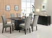 Stanton Rectangle Pedestal Dining Table Black - U&U Home Budget Furniture (Carteret, NJ)