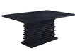 Stanton Rectangle Pedestal Dining Table Black - U&U Home Budget Furniture (Carteret, NJ)