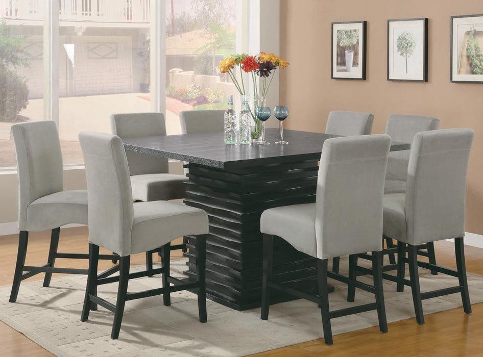 Stanton Upholstered Counter Height Chairs Grey and Black (Set of 2) - U&U Home Budget Furniture (Carteret, NJ)