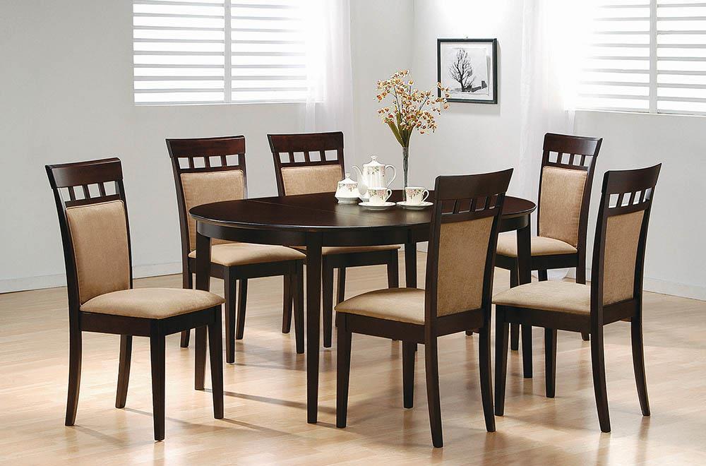 Gabriel Oval Dining Table Cappuccino - U&U Home Budget Furniture (Carteret, NJ)