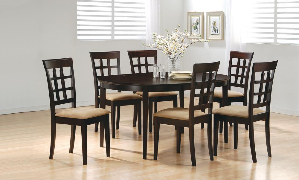 Gabriel Oval Dining Table Cappuccino - U&U Home Budget Furniture (Carteret, NJ)