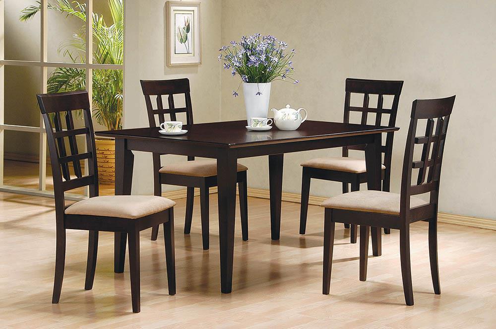 Gabriel Lattice Back Side Chairs Cappuccino and Tan (Set of 2) - U&U Home Budget Furniture (Carteret, NJ)
