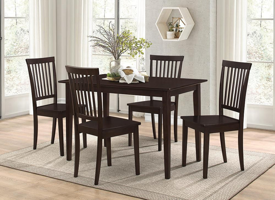 Gomez 5-piece Rectangular Dining Table Set Cappuccino - U&U Home Budget Furniture (Carteret, NJ)