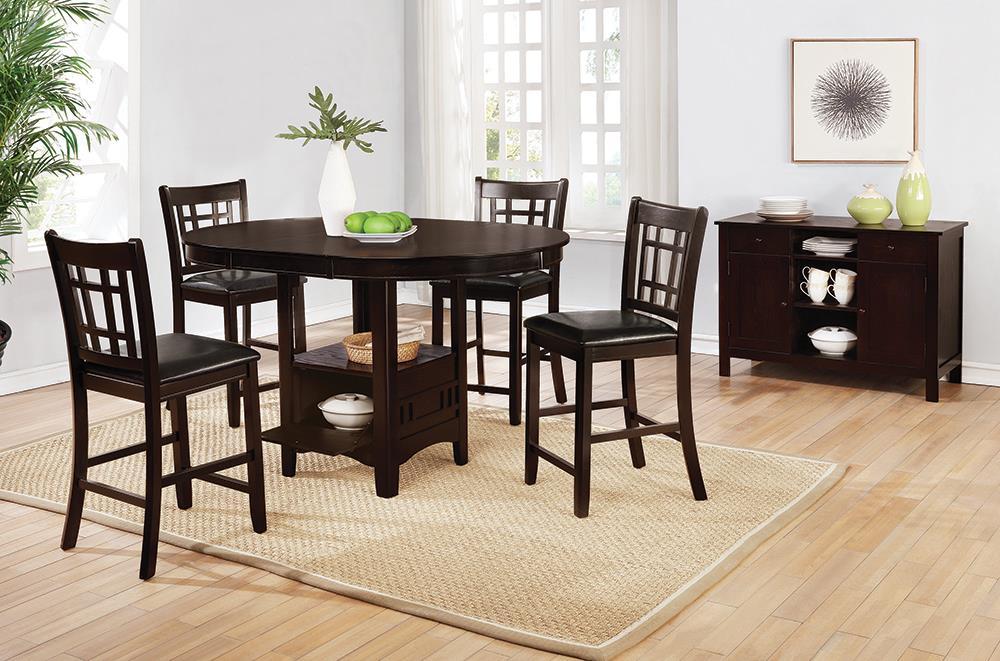 Lavon Oval Counter Height Table Espresso - U&U Home Budget Furniture (Carteret, NJ)