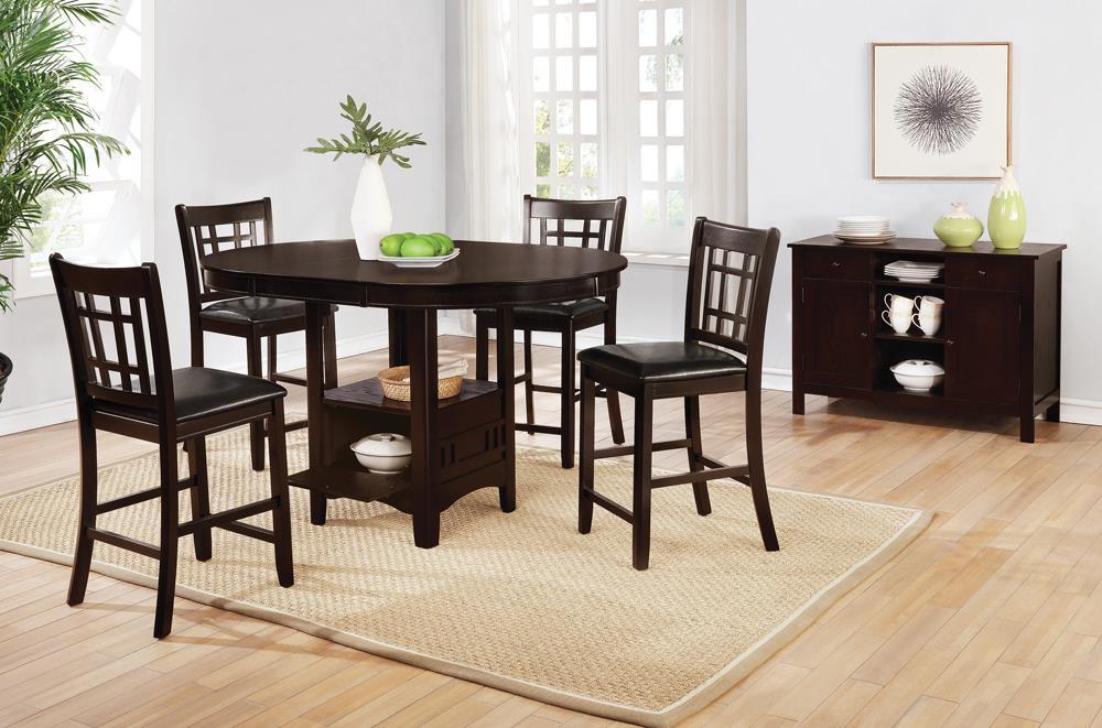 Lavon Upholstered Counter Height Stools Black and Espresso (Set of 2) - U&U Home Budget Furniture (Carteret, NJ)