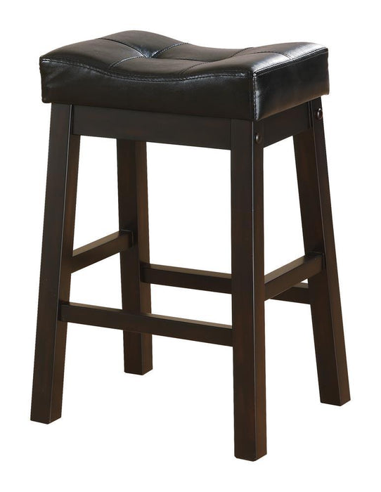 Donald Upholstered Counter Height Stools Black and Cappuccino (Set of 2) - U&U Home Budget Furniture (Carteret, NJ)