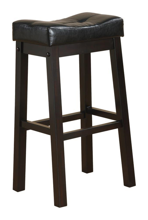 Donald Upholstered Bar Stools Black and Cappuccino (Set of 2) - U&U Home Budget Furniture (Carteret, NJ)