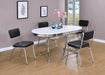 Retro Oval Dining Table Glossy White and Chrome - U&U Home Budget Furniture (Carteret, NJ)