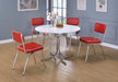 Retro Open Back Side Chairs Red and Chrome (Set of 2) - U&U Home Budget Furniture (Carteret, NJ)