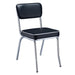 Retro Open Back Side Chairs Black and Chrome (Set of 2) - U&U Home Budget Furniture (Carteret, NJ)