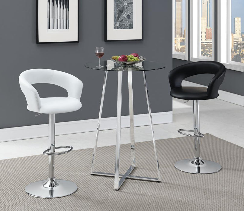 Barraza 29" Adjustable Height Bar Stool White and Chrome - U&U Home Budget Furniture (Carteret, NJ)