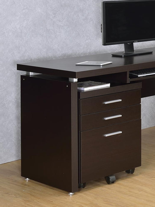 Skylar 3-drawer Mobile File Cabinet Cappuccino - U&U Home Budget Furniture (Carteret, NJ)