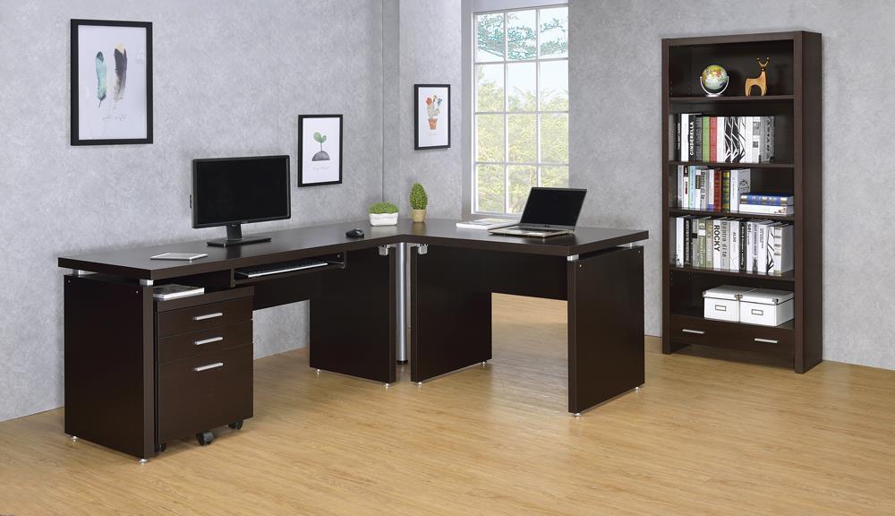 Skylar 5-shelf Bookcase with Storage Drawer Cappuccino - U&U Home Budget Furniture (Carteret, NJ)
