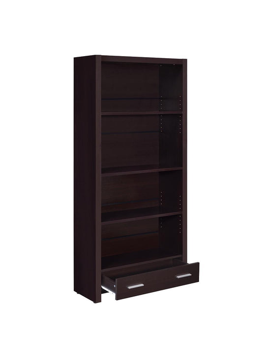 Skylar 5-shelf Bookcase with Storage Drawer Cappuccino - U&U Home Budget Furniture (Carteret, NJ)