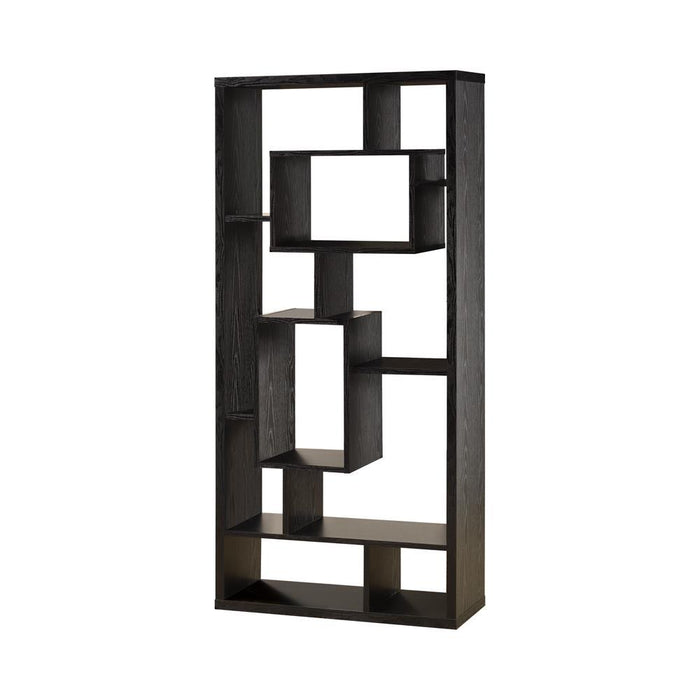 Linbrook 10-shelf Bookcase Black Oak - U&U Home Budget Furniture (Carteret, NJ)