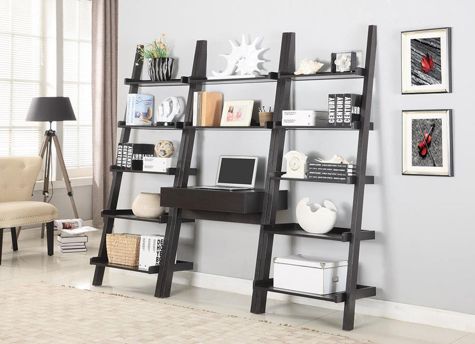 Colella 5-shelf Ladder Bookcase Cappuccino - U&U Home Budget Furniture (Carteret, NJ)