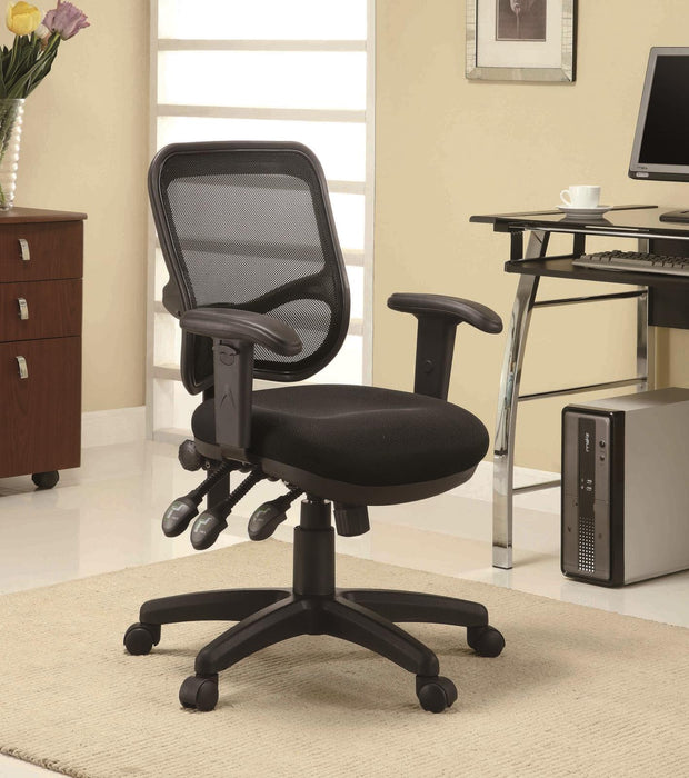 Rollo Adjustable Height Office Chair Black - U&U Home Budget Furniture (Carteret, NJ)