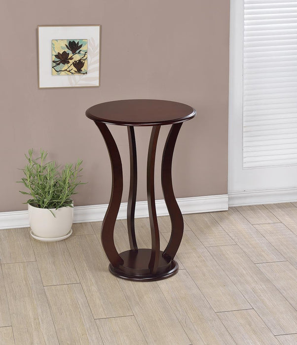 Elton Round Top Accent Table Cherry - U&U Home Budget Furniture (Carteret, NJ)
