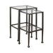 Leilani 2-piece Glass Top Nesting Tables Black - U&U Home Budget Furniture (Carteret, NJ)