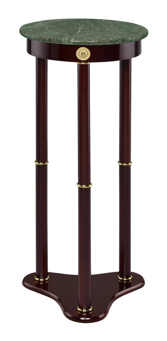 Edie Round Marble Top Accent Table Merlot - U&U Home Budget Furniture (Carteret, NJ)