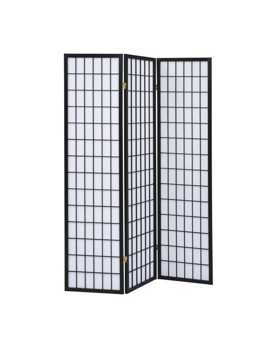 Carrie 3-panel Folding Screen Black and White - U&U Home Budget Furniture (Carteret, NJ)