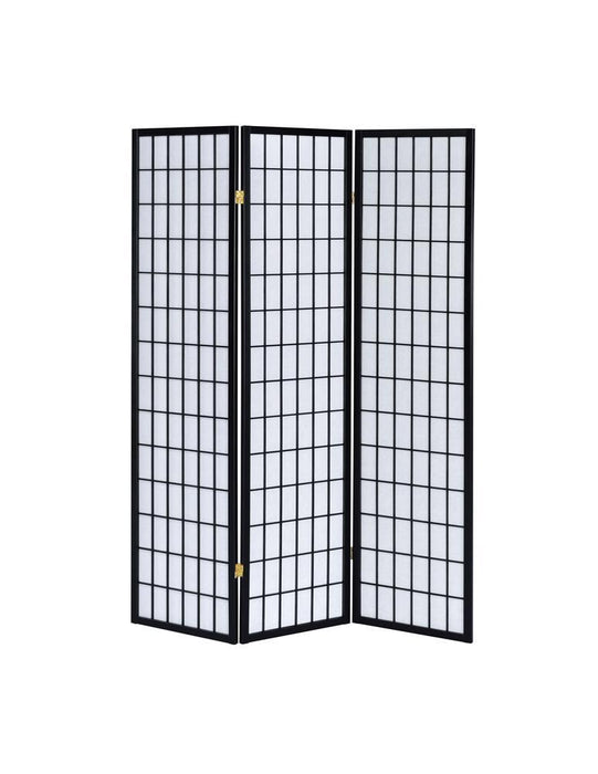 Carrie 3-panel Folding Screen Black and White - U&U Home Budget Furniture (Carteret, NJ)