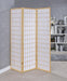 Carrie 3-panel Folding Screen Natural and White - U&U Home Budget Furniture (Carteret, NJ)