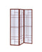 Katerina 3-panel Folding Floor Screen White and Cherry - U&U Home Budget Furniture (Carteret, NJ)