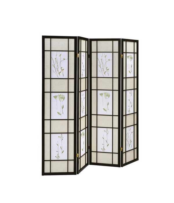 Catabella 4-panel Floral Print Folding Screen Multi-color - U&U Home Budget Furniture (Carteret, NJ)