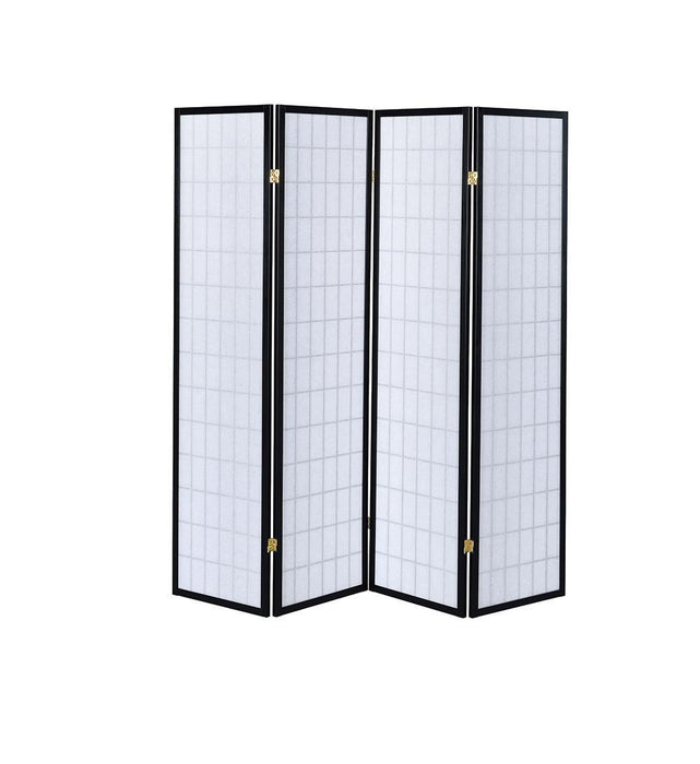 Roberto 4-panel Folding Screen Black and White - U&U Home Budget Furniture (Carteret, NJ)