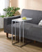 Stella Glass Top Accent Table Chrome and White - U&U Home Budget Furniture (Carteret, NJ)