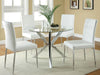 Vance Glass Top Dining Table with X-cross Base Chrome - U&U Home Budget Furniture (Carteret, NJ)