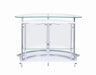 Amarillo 2-tier Bar Unit White and Chrome - U&U Home Budget Furniture (Carteret, NJ)