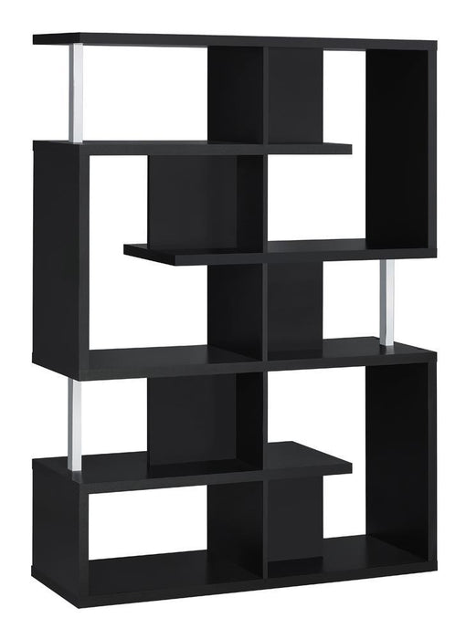 Hoover 5-tier Bookcase Black and Chrome - U&U Home Budget Furniture (Carteret, NJ)