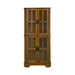 Coreosis 4-shelf Corner Curio Cabinet Golden Brown - U&U Home Budget Furniture (Carteret, NJ)