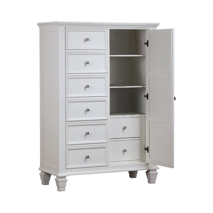 Sandy Beach 8-drawer Door Chest Storage Cream White - U&U Home Budget Furniture (Carteret, NJ)