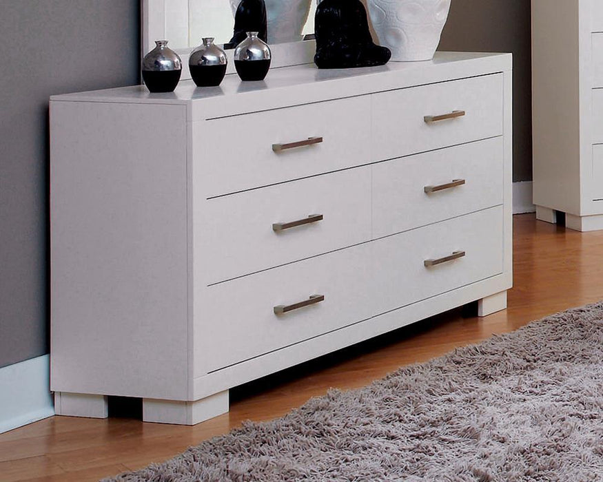 Jessica 6-drawer Dresser White - U&U Home Budget Furniture (Carteret, NJ)