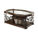 Laney Coffee Table Deep Merlot and Clear - U&U Home Budget Furniture (Carteret, NJ)