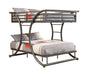 Stephan Full Over Full Bunk Bed Gunmetal - U&U Home Budget Furniture (Carteret, NJ)
