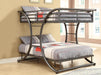 Stephan Full Over Full Bunk Bed Gunmetal - U&U Home Budget Furniture (Carteret, NJ)