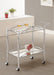 Shadix 2-tier Serving Cart with Glass Top Chrome and Clear - U&U Home Budget Furniture (Carteret, NJ)