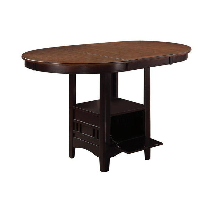 Lavon Oval Counter Height Table Light Chestnut and Espresso - U&U Home Budget Furniture (Carteret, NJ)
