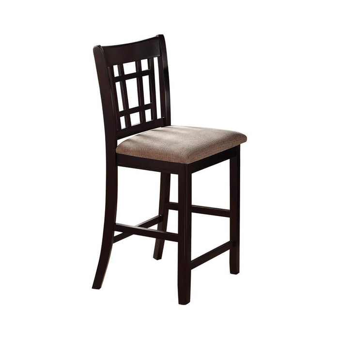 Lavon Lattice Back Counter Stools Tan and Espresso (Set of 2) - U&U Home Budget Furniture (Carteret, NJ)