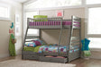 Ashton Twin Over Full 2-drawer Bunk Bed Cappuccino, White, Navy, Honey, & Brown - U&U Home Budget Furniture (Carteret, NJ)