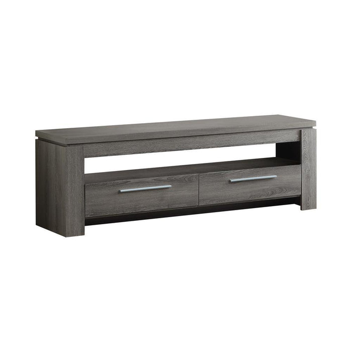 Elkton 2-drawer TV Console Weathered Grey - U&U Home Budget Furniture (Carteret, NJ)
