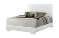 Felicity Eastern King, Queen, & Cal.King Panel Bed Glossy White - U&U Home Budget Furniture (Carteret, NJ)