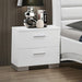 Felicity 2-drawer Nightstand Glossy White - U&U Home Budget Furniture (Carteret, NJ)
