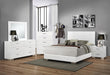 Felicity Eastern King, Queen, & Cal.King Panel Bed Glossy White - U&U Home Budget Furniture (Carteret, NJ)