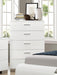 Felicity 5-drawer Chest Glossy White - U&U Home Budget Furniture (Carteret, NJ)