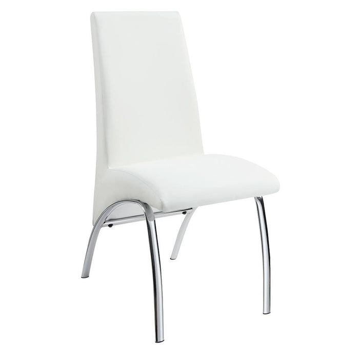 Bishop Upholstered Side Chairs White and Chrome (Set of 2) - U&U Home Budget Furniture (Carteret, NJ)